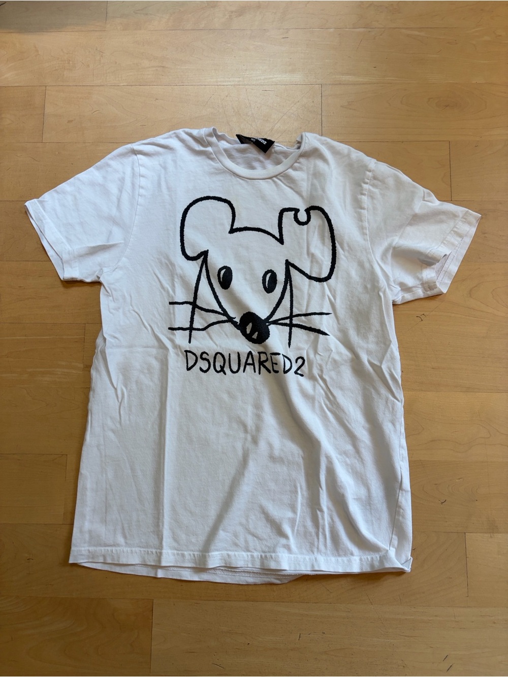 DSQUARED2 White Tee with Black mouse Logo 12Y